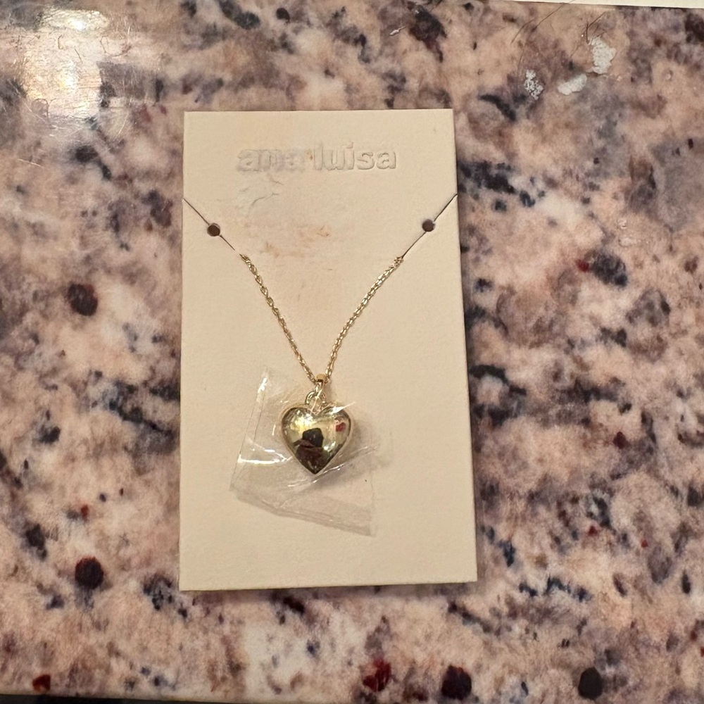 BNWT Ana Luisa Gold Heart Pendant Necklace